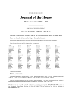 Journal of the House - Minnesota House of Representatives