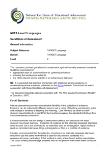 Languages level 2 conditions of assessment