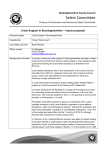 Crisis Support in Buckinghamshire – inquiry proposal