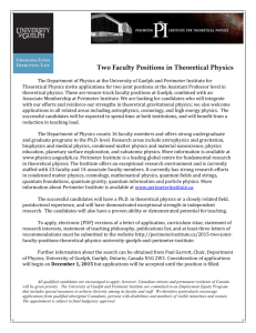 Two Faculty Positions in Theoretical Physics