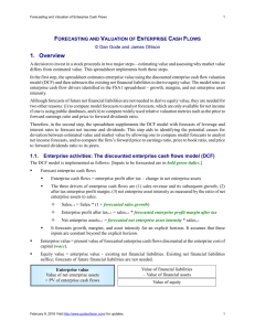 Forecasting and Valuation of Enterprise Cash Flows