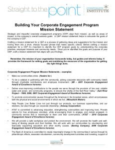 Building Your Corporate Engagement Program Mission Statement