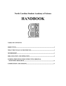 NCSAS Handbook - North Carolina Student Academy of Science