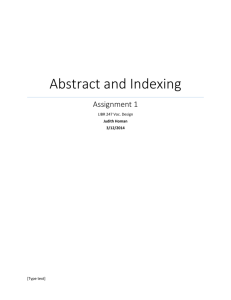Abstract and Indexing