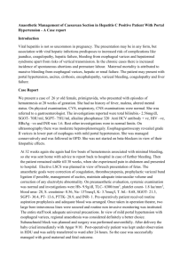 Anaesthetic Management of Caesarean Section in Hepatitis