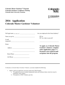 2016 MG Training Volunteer Application