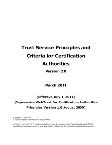 Trust Service Principles and Criteria for Certification