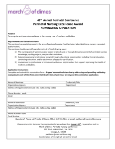 Perinatal Nursing Award Application (DOC)