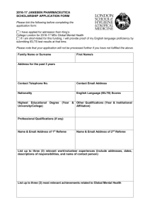 Janssen Pharmaceutica Scholarship application form