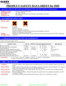 PRODUCT SAFETY DATA SHEET for 4965