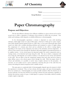 Paper Chromatography Purpose and Objectives