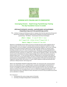 31 July – 2 Aug 2015 - Energy Psychotherapy Works