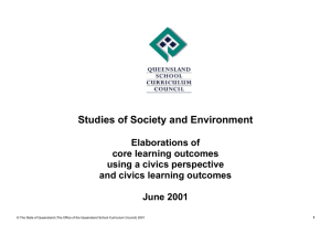 Elaborations of core learning outcomes using a civics perspective