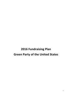 2016 Fundraising Plan