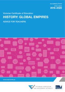 VCE Global empires 2016*2020 - Victorian Curriculum and