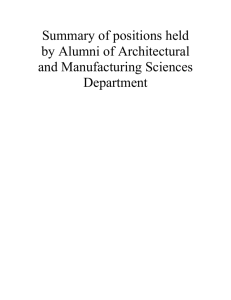 Summary of positions held by Alumni of Architectural