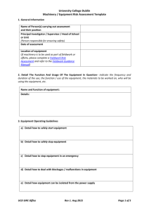 University College Dublin Machinery / Equipment Risk Assessment