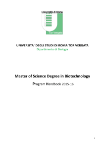 table of contents - Biotechnology Uniroma2