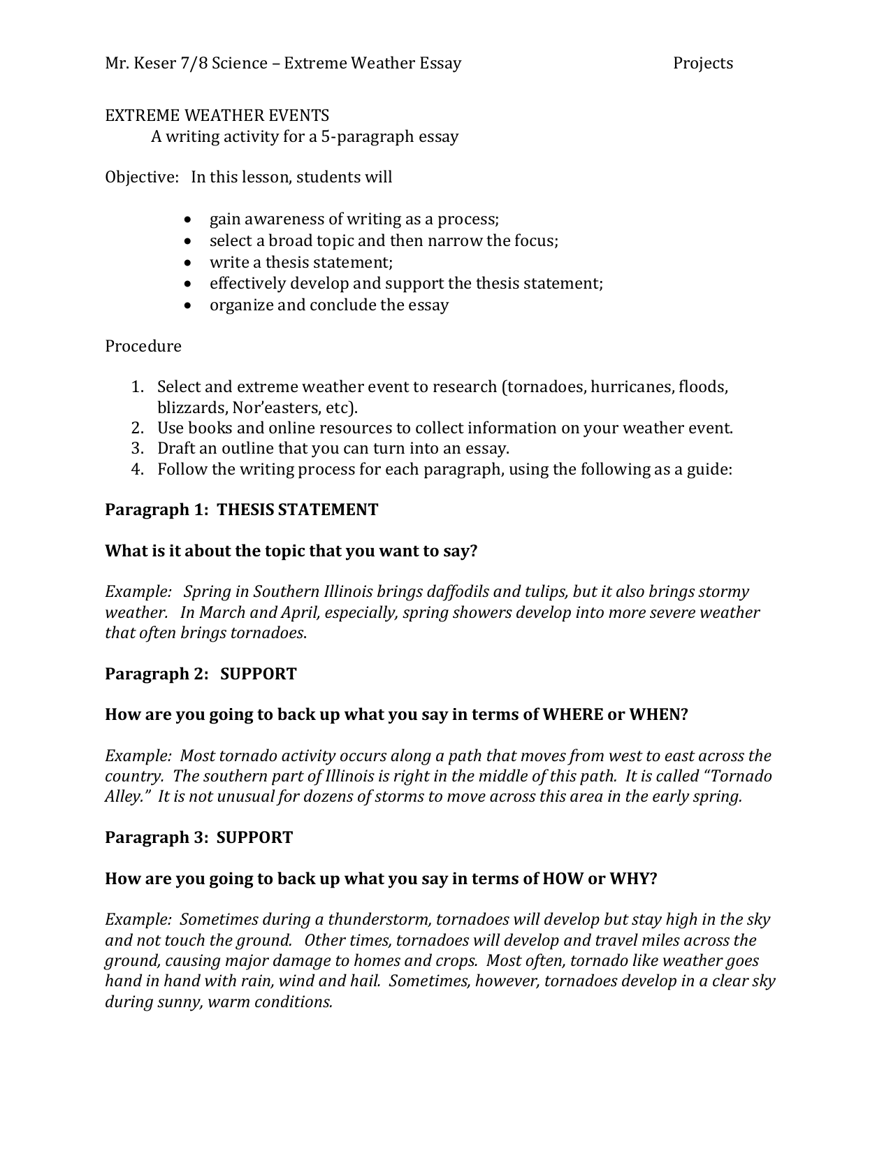types of weather essay