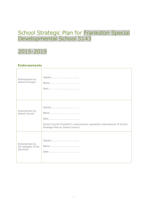 School Strategic Plan template - Frankston Special Developmental