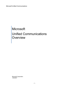 Microsoft Unified Communications Overview