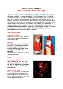 Czech Christmas tradition of Saint Nicholas, devil and angel