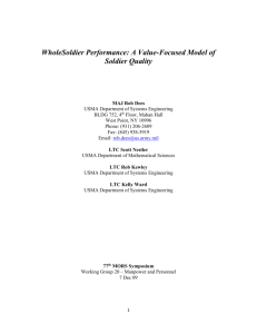 WholeSoldier Performance: A Value-Focused Model of