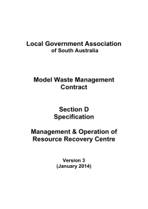 Resource Recovery Centre Specification
