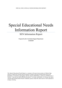 Special Educational Needs Information Report
