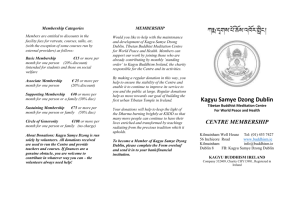 Membership leaflet - Kagyu Samye Dzong Dublin