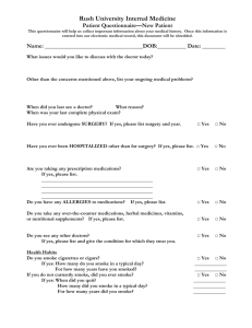 New Patient Questionnaire
