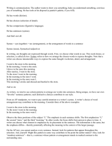 Syntax Overview