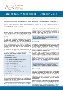 Rate of return fact sheet - October 2015