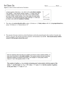 In Class 3a, Direct and Joint Variation