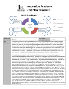 8th Fossil Fuels Unit Plan - The Tennessee STEM Innovation Network