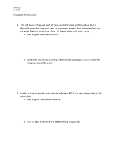 THS Physics S. Lowder Projectiles Worksheet #2 The cliff divers of
