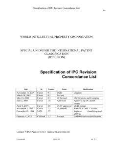 Specification of IPC Revision Concordance List