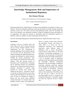 Role and Importance of Institutional Repository