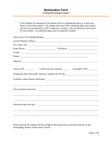 Outstanding Student Awards Nomination Form