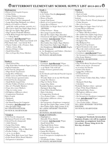 bitterroot elementary school supply list 2013-2014