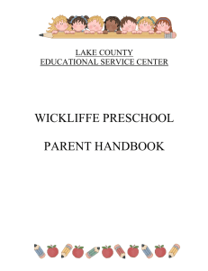 Wickliffe Elementary Preschool 2015