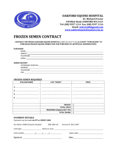 Frozen Semen Contract - Oakford Equine Hospital