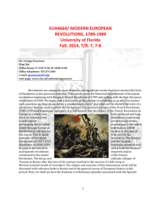 EUH4664/ MODERN EUROPEAN REVOLUTIONS, 1789