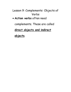 Complements: Objects of Verbs