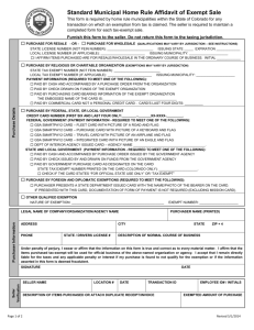 New Tax Exempt Form