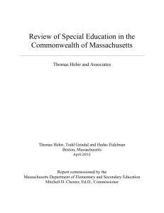 Review of Special Education in the Commonwealth of Massachusetts