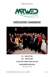 MRWED Participant Information Handbook 1.4 01092015