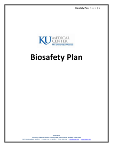 KUMC Biosafety Plan - University of Kansas Medical Center