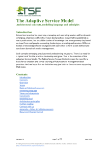 Adaptive Service Model - Architecture concepts, modelling language