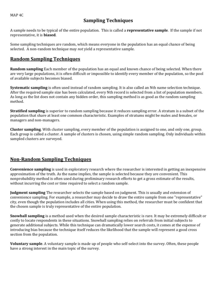 sampling techniques in research lesson plan